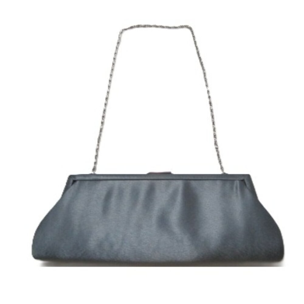 Grey Bag Formal Evening Satin Finish Clutch or Hand Bag